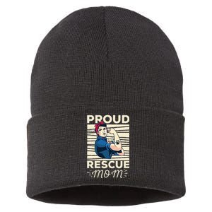 Proud Resuce Mom Dog Rescue Sustainable Knit Beanie