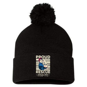 Proud Resuce Mom Dog Rescue Pom Pom 12in Knit Beanie