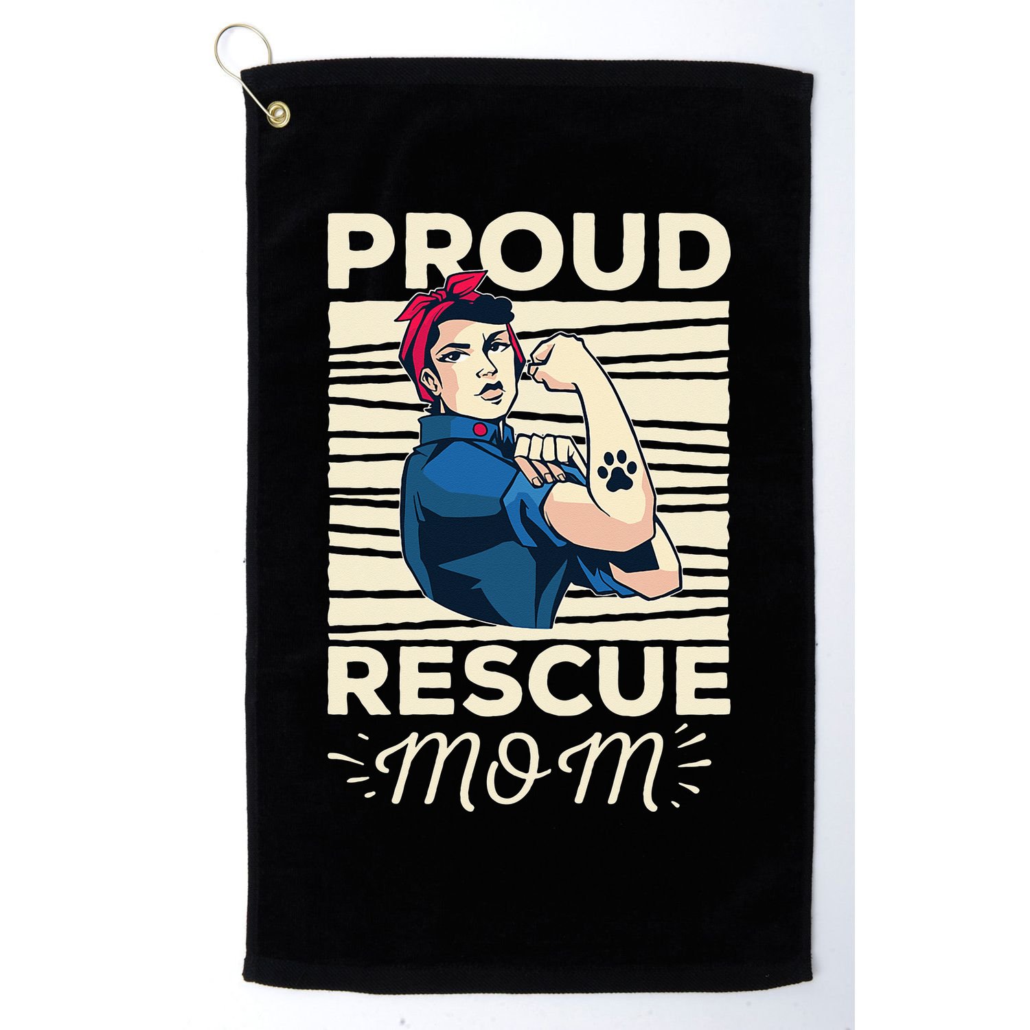 Proud Resuce Mom Dog Rescue Golf Towel