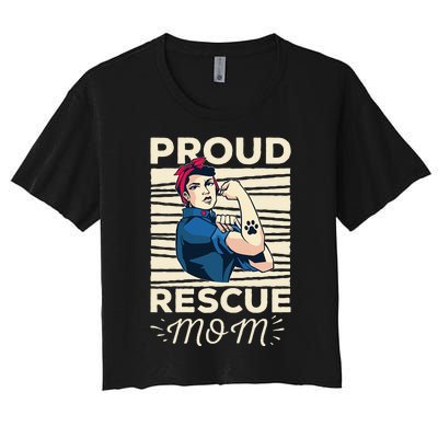 Proud Resuce Mom Dog Rescue Women's Crop Top Tee