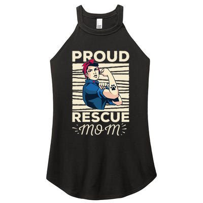 Proud Resuce Mom Dog Rescue Women's Perfect Tri Rocker Tank