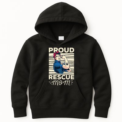 Proud Resuce Mom Dog Rescue Kids Hoodie