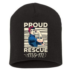 Proud Resuce Mom Dog Rescue Short Acrylic Beanie