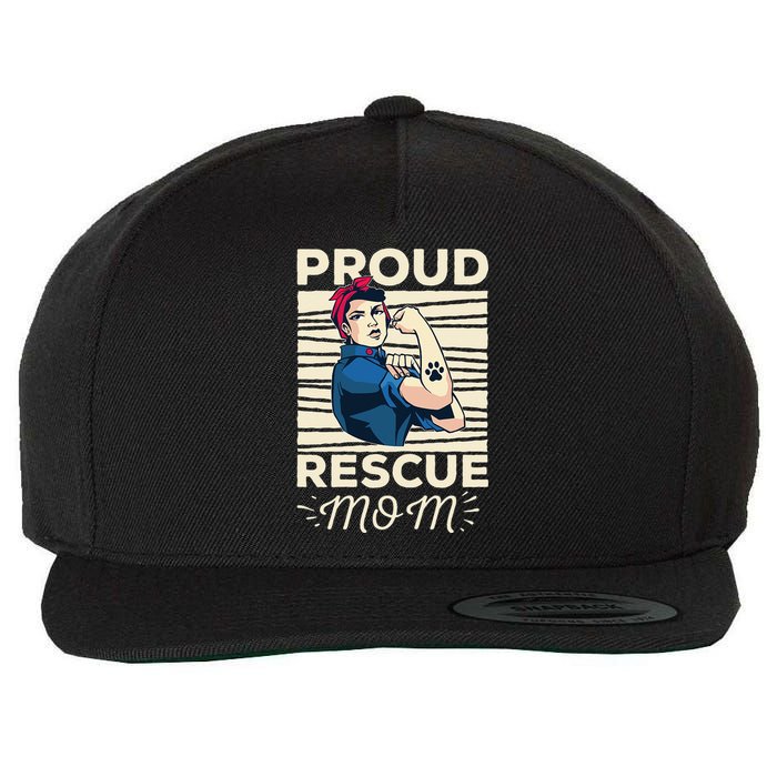 Proud Resuce Mom Dog Rescue Wool Snapback Cap