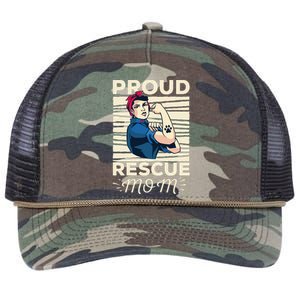 Proud Resuce Mom Dog Rescue Retro Rope Trucker Hat Cap