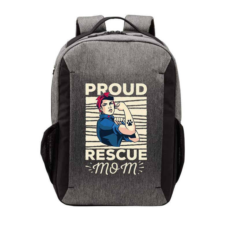 Proud Resuce Mom Dog Rescue Vector Backpack