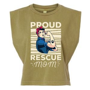 Proud Resuce Mom Dog Rescue Garment-Dyed Women's Muscle Tee