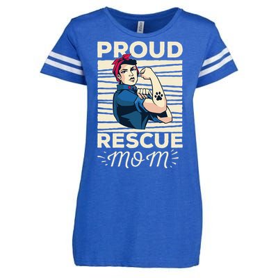 Proud Resuce Mom Dog Rescue Enza Ladies Jersey Football T-Shirt