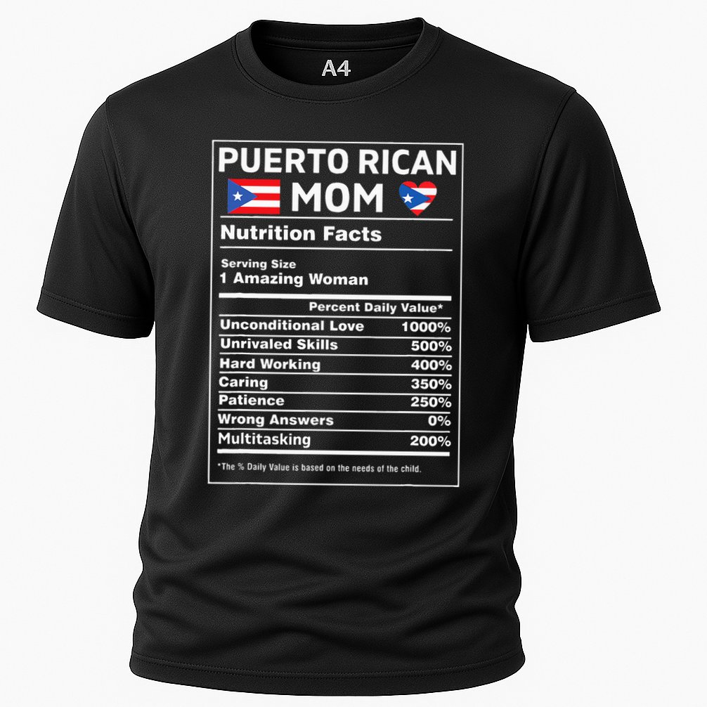 Puerto Rican Mom Nutrition Facts Boricua Puerto Rico Pr Flag Performance Shirt