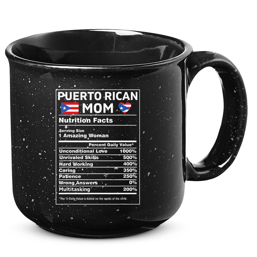 Puerto Rican Mom Nutrition Facts Boricua Puerto Rico Pr Flag 15oz Campfire Ceramic Mug