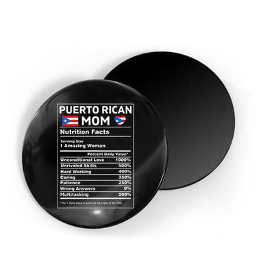 Puerto Rican Mom Nutrition Facts Boricua Puerto Rico Pr Flag Magnet