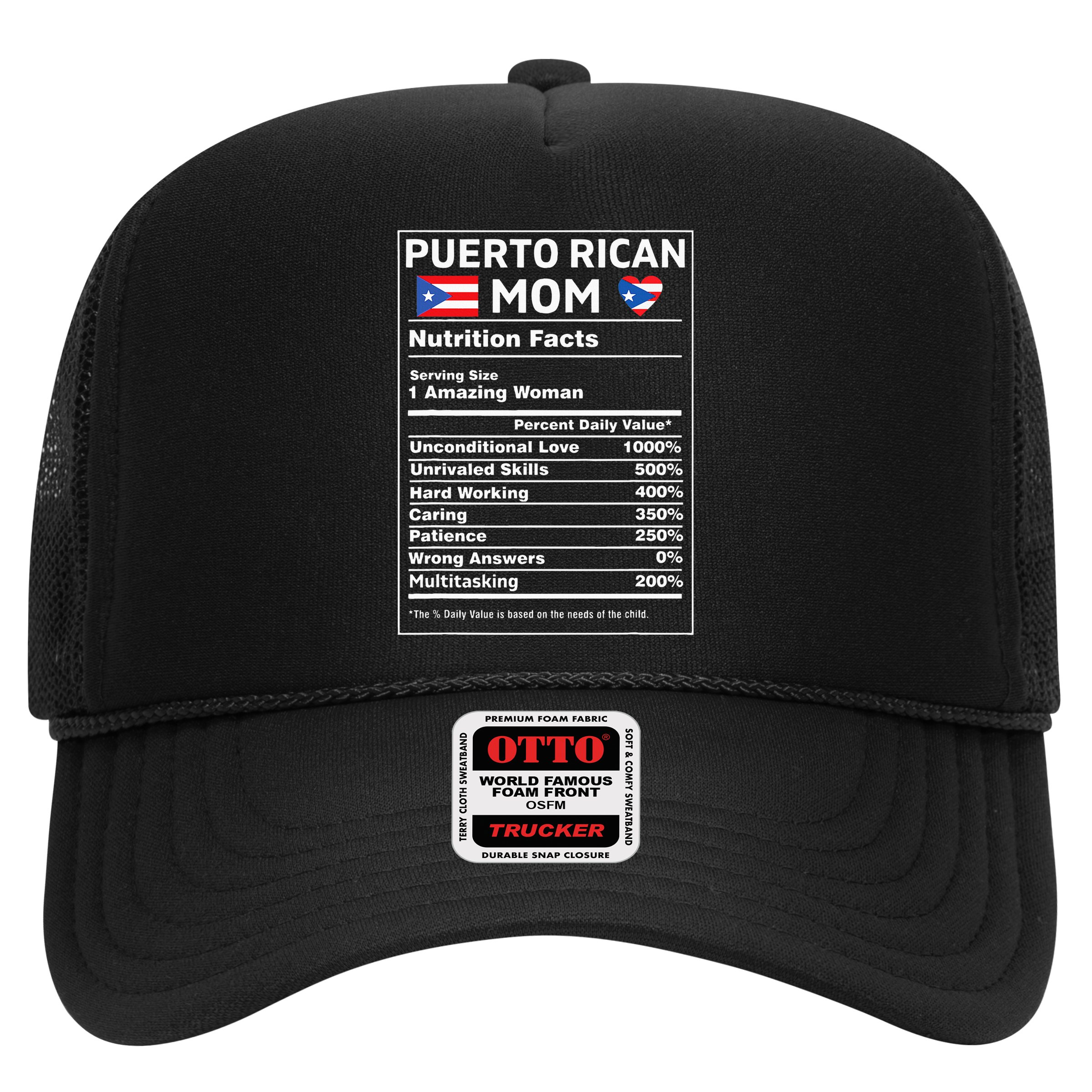 Puerto Rican Mom Nutrition Facts Boricua Puerto Rico Pr Flag Hat