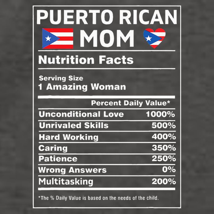 Puerto Rican Mom Nutrition Facts Boricua Puerto Rico Pr Flag Vector Backpack