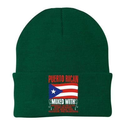 Puerto Rican Mixed With Rican Flag Pride Knit Cap Winter Beanie