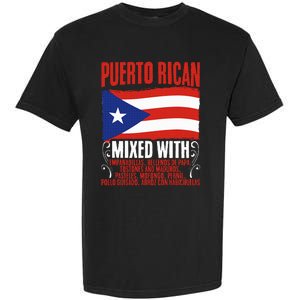 Puerto Rican Mixed With Rican Flag Pride Garment-Dyed Heavyweight T-Shirt