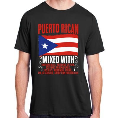 Puerto Rican Mixed With Rican Flag Pride Adult ChromaSoft Performance T-Shirt