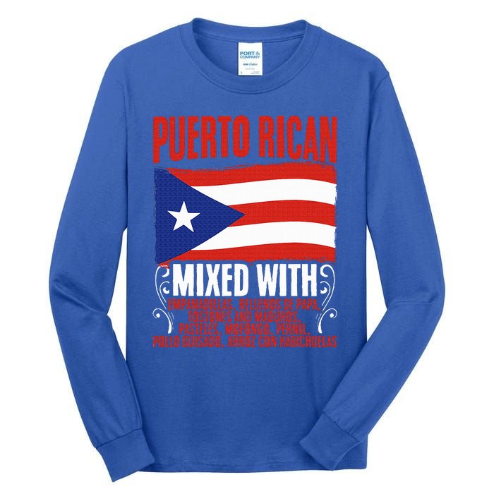 Puerto Rican Mixed With Rican Flag Pride Tall Long Sleeve T-Shirt