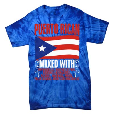 Puerto Rican Mixed With Rican Flag Pride Tie-Dye T-Shirt