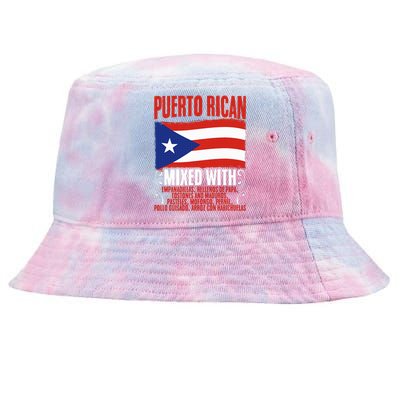 Puerto Rican Mixed With Rican Flag Pride Tie-Dyed Bucket Hat