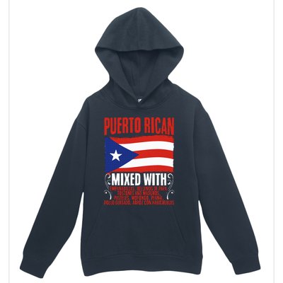 Puerto Rican Mixed With Rican Flag Pride Urban Pullover Hoodie