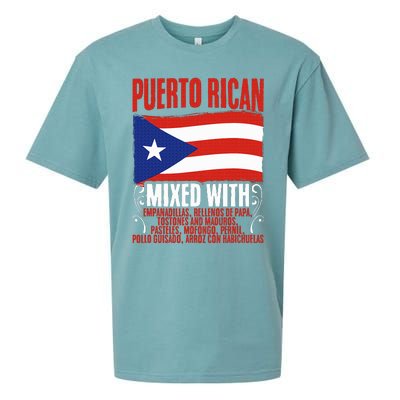 Puerto Rican Mixed With Rican Flag Pride Sueded Cloud Jersey T-Shirt