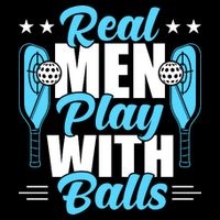 Pickleball Real Men Play With Pickle Balls Funny Humor Impact Tech Backpack