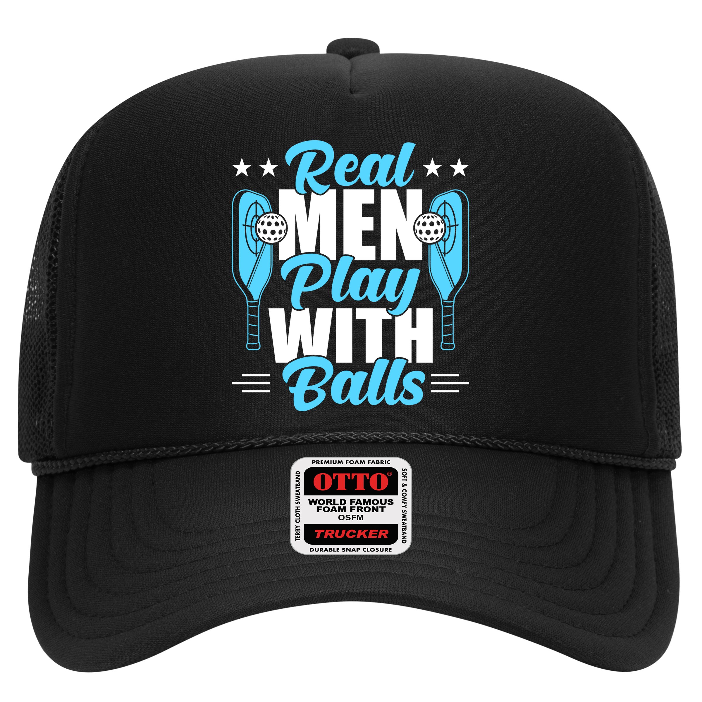 Pickleball Real Men Play With Pickle Balls Funny Humor Hat