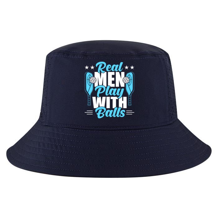 Pickleball Real Men Play With Pickle Balls Funny Humor Cool Comfort Performance Bucket Hat