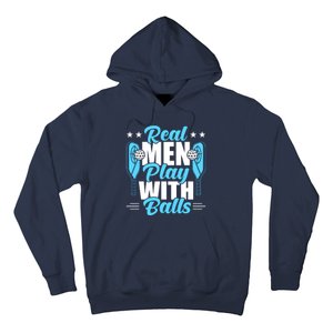 Pickleball Real Men Play With Pickle Balls Funny Humor Hoodie