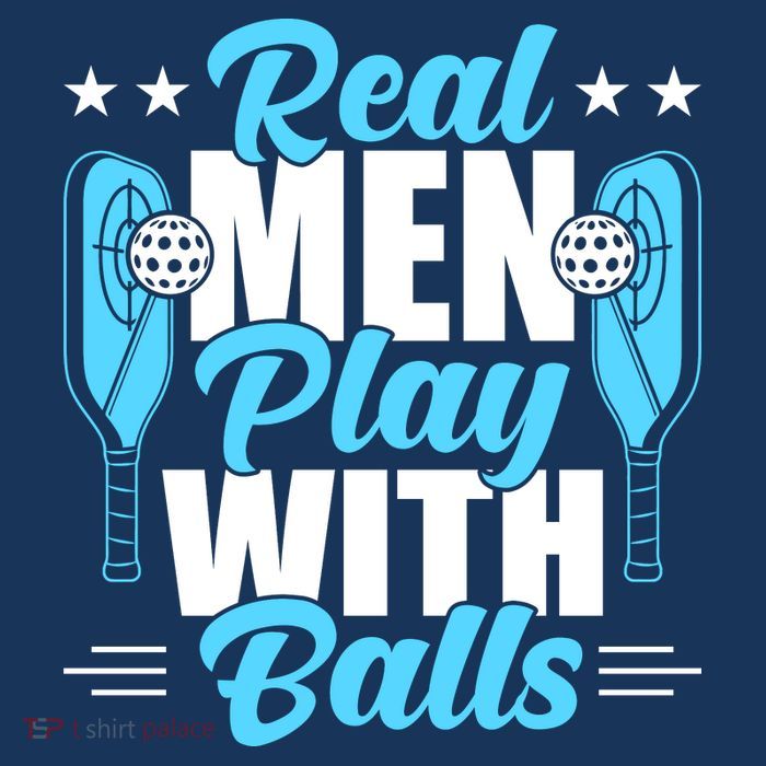 Pickleball Real Men Play With Pickle Balls Funny Humor Tall T-Shirt