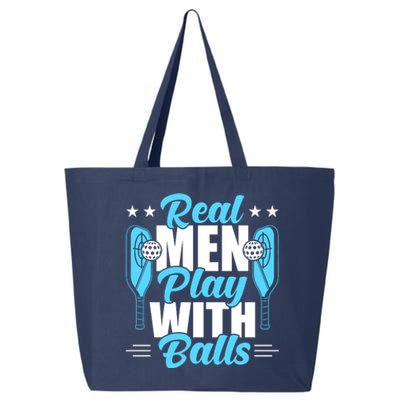 Pickleball Real Men Play With Pickle Balls Funny Humor 25L Jumbo Tote