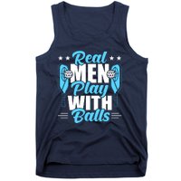 Pickleball Real Men Play With Pickle Balls Funny Humor Tank Top