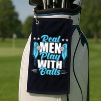 Pickleball Real Men Play With Pickle Balls Funny Humor Golf Towel