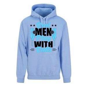 Pickleball Real Men Play With Pickle Balls Funny Humor Unisex Surf Hoodie