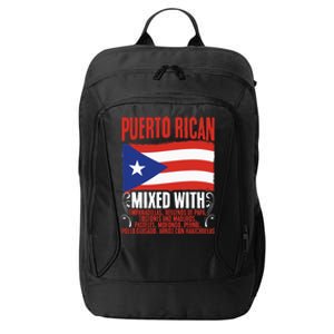 Puerto Rican Mixed With Puerto Rico Puerto Rican Flag Pride City Backpack