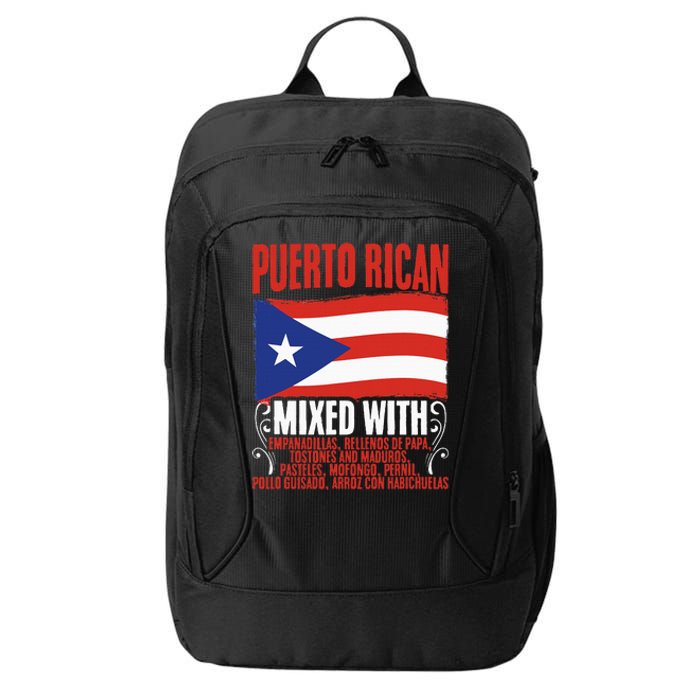 Puerto Rican Mixed With Puerto Rico Puerto Rican Flag Pride City Backpack