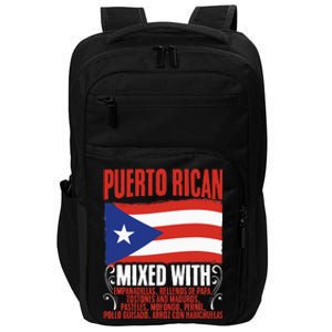 Puerto Rican Mixed With Puerto Rico Puerto Rican Flag Pride Impact Tech Backpack