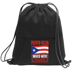 Puerto Rican Mixed With Puerto Rico Puerto Rican Flag Pride Sweatshirt Cinch Pack Bag