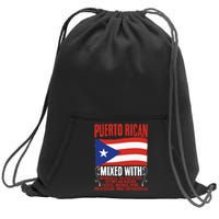 Puerto Rican Mixed With Puerto Rico Puerto Rican Flag Pride Sweatshirt Cinch Pack Bag