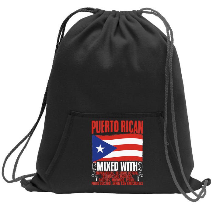 Puerto Rican Mixed With Puerto Rico Puerto Rican Flag Pride Sweatshirt Cinch Pack Bag