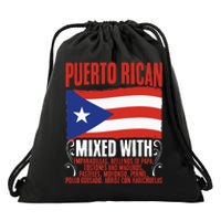 Puerto Rican Mixed With Puerto Rico Puerto Rican Flag Pride Drawstring Bag