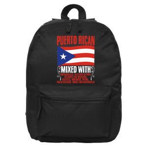 Puerto Rican Mixed With Puerto Rico Puerto Rican Flag Pride 16 in Basic Backpack