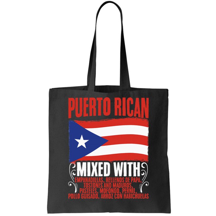 Puerto Rican Mixed With Puerto Rico Puerto Rican Flag Pride Tote Bag