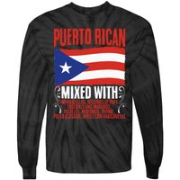 Puerto Rican Mixed With Puerto Rico Puerto Rican Flag Pride Tie-Dye Long Sleeve Shirt