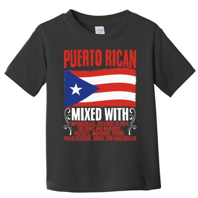 Puerto Rican Mixed With Puerto Rico Puerto Rican Flag Pride Toddler T-Shirt