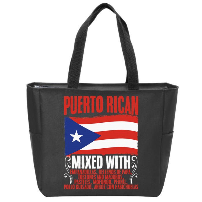 Puerto Rican Mixed With Puerto Rico Puerto Rican Flag Pride Zip Tote Bag