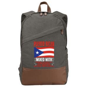 Puerto Rican Mixed With Puerto Rico Puerto Rican Flag Pride Cotton Canvas Backpack