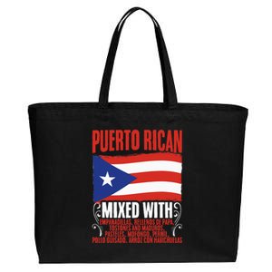 Puerto Rican Mixed With Puerto Rico Puerto Rican Flag Pride Cotton Canvas Jumbo Tote