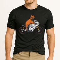 Pitbull Riding Motorcycle Funny Pit Bull Biker Pittie Dog Cooling Performance Crew T-Shirt