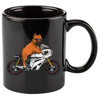 Pitbull Riding Motorcycle Funny Pit Bull Biker Pittie Dog 11oz C Handle Ceramic Mug